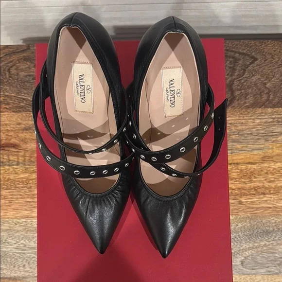 Valentino Garavani Black Strapped Heels
